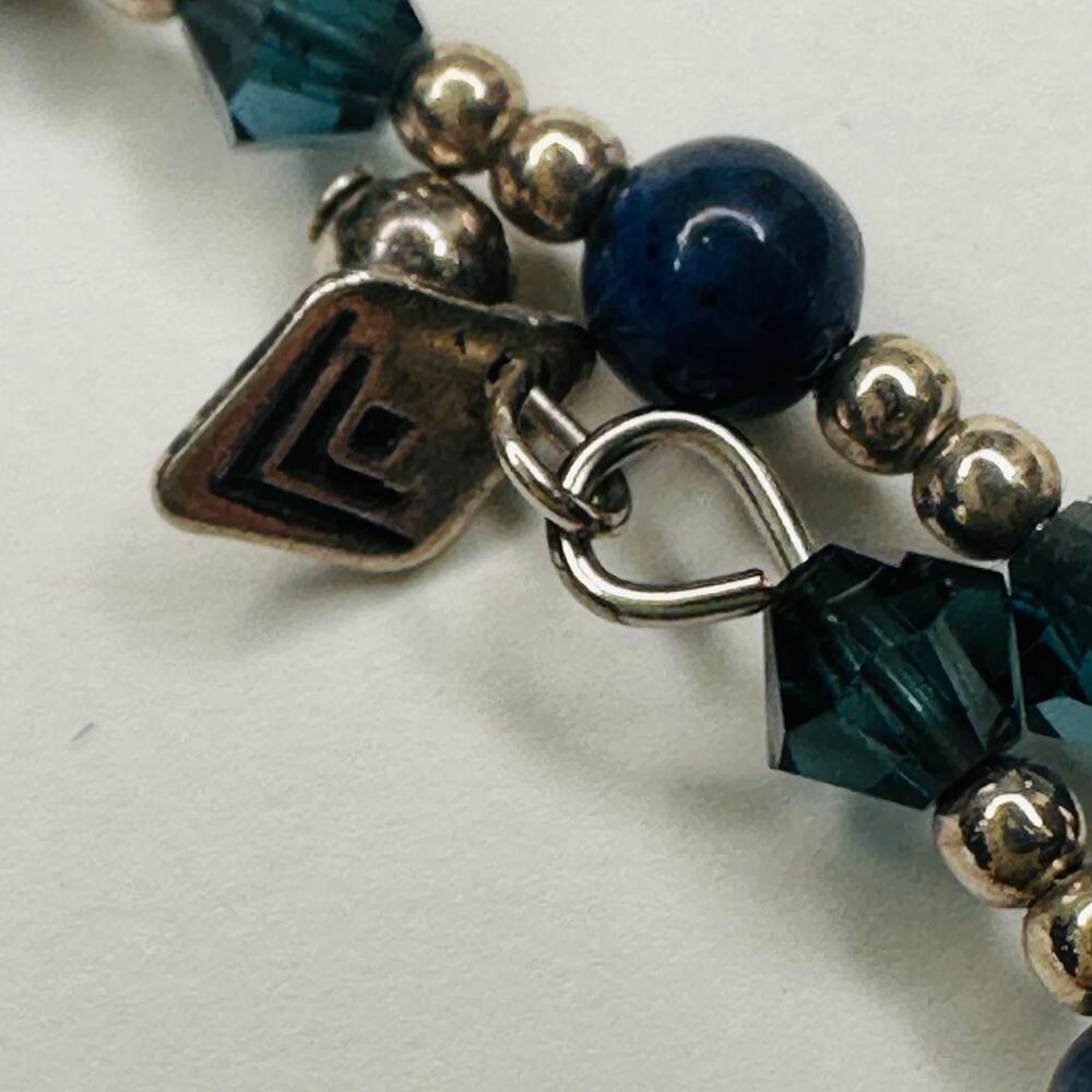 Silpada Sterling Silver, Sodalite and Blue Crystal Wire Choker Necklace - Picture 4 of 6